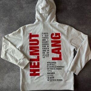Helmut Lang White Impress Hoodie Designer Hype L Size